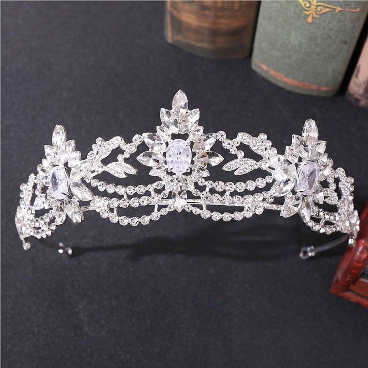Kab tshoob Crown Cubic Zirconia Crown Crystal Tiara